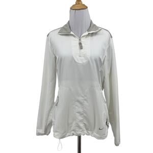 Nike Jacket Womens S Small White Dri Fit Windproof 1/4 Zip Collar Pullover Golf